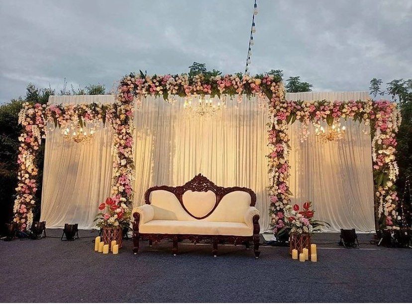 Soft lighting and graceful décor setting the mood for a memorable reception