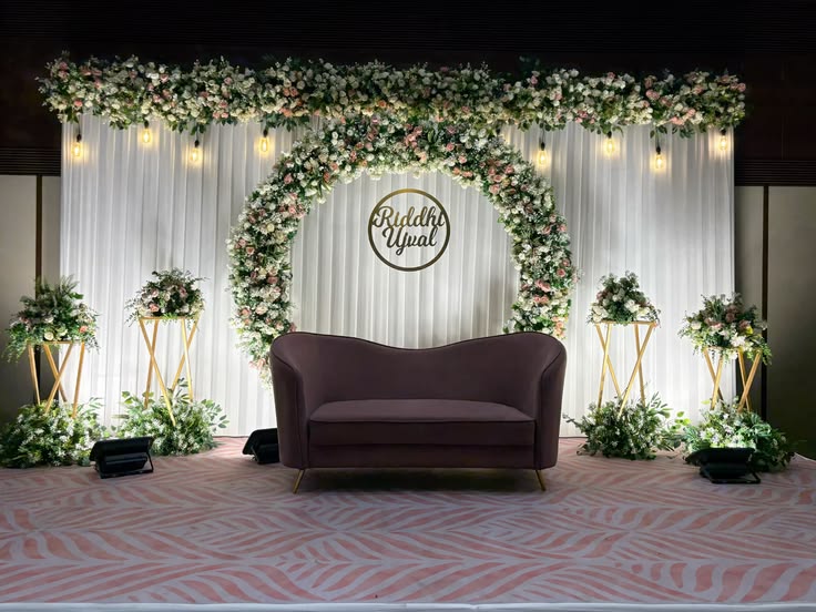 Elegant floral details setting the mood for the roka celebration